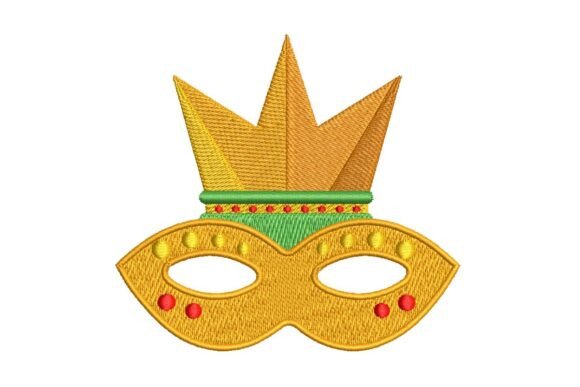 Festive Crowned Masquerade Mask Embroidery Design Review