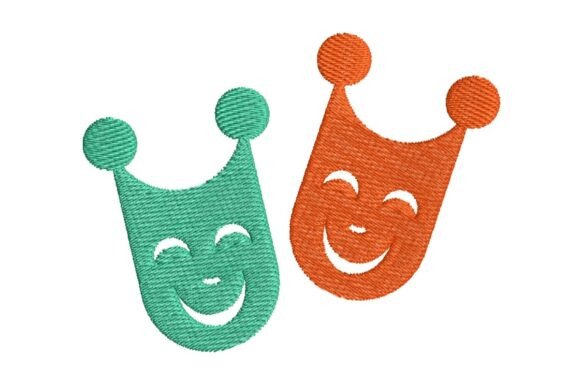 Playful Comedy and Tragedy Masks Embroidery Design Review