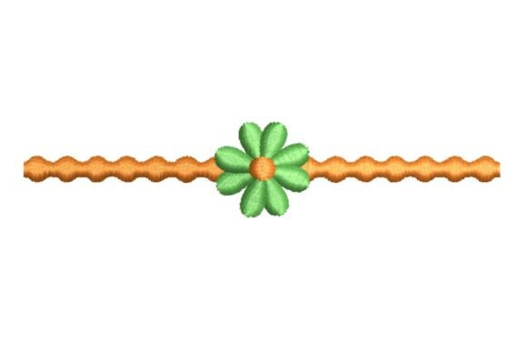 Review: Green Flower on Wavy Line Embroidery Design