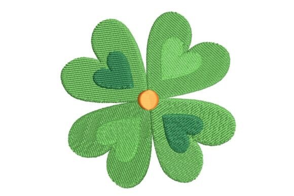 Review: Layered Green Four-Leaf Clover Embroidery Design