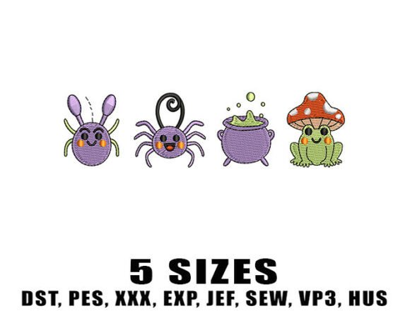 Review: Spider Mushroom Bat Embroidery Design for Boutiques