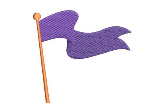Waving Purple Flag on Pole Embroidery Design Review